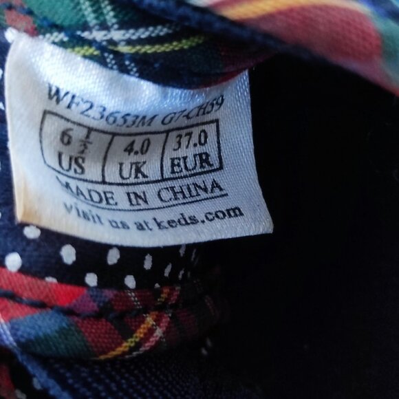 Keds Patchwork Slip On Canvas Shoes Sz 6.5 Multi-colour Casual No Lace Needed - Picture 7 of 13